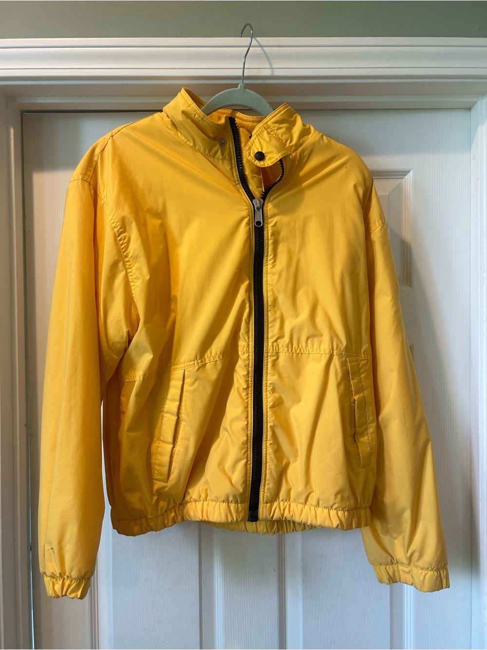 GAP Bright Yellow Men's Windbreaker with Zip Front